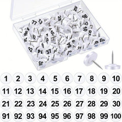 100 Numbered Push Pin Tacks Sequential Pins With Numbers For Maps Presentations