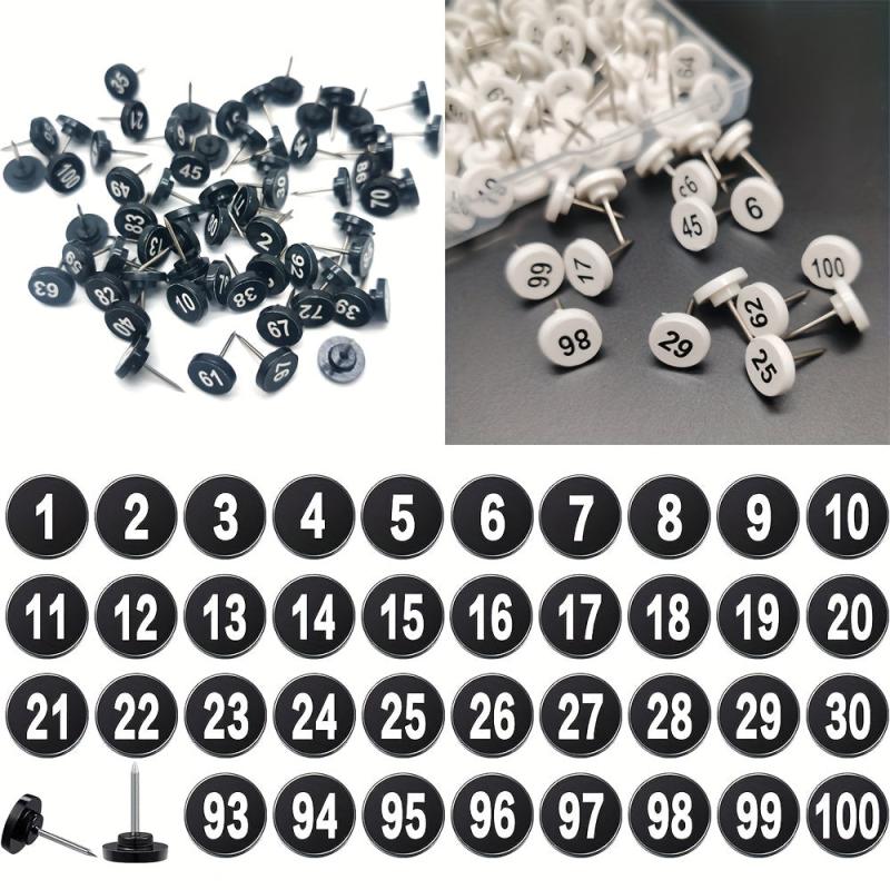 100 Numbered Push Pin Tacks Sequential Pins With Numbers For Maps Presentations