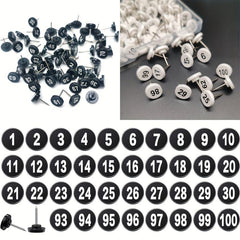100 Numbered Push Pin Tacks Sequential Pins With Numbers For Maps Presentations