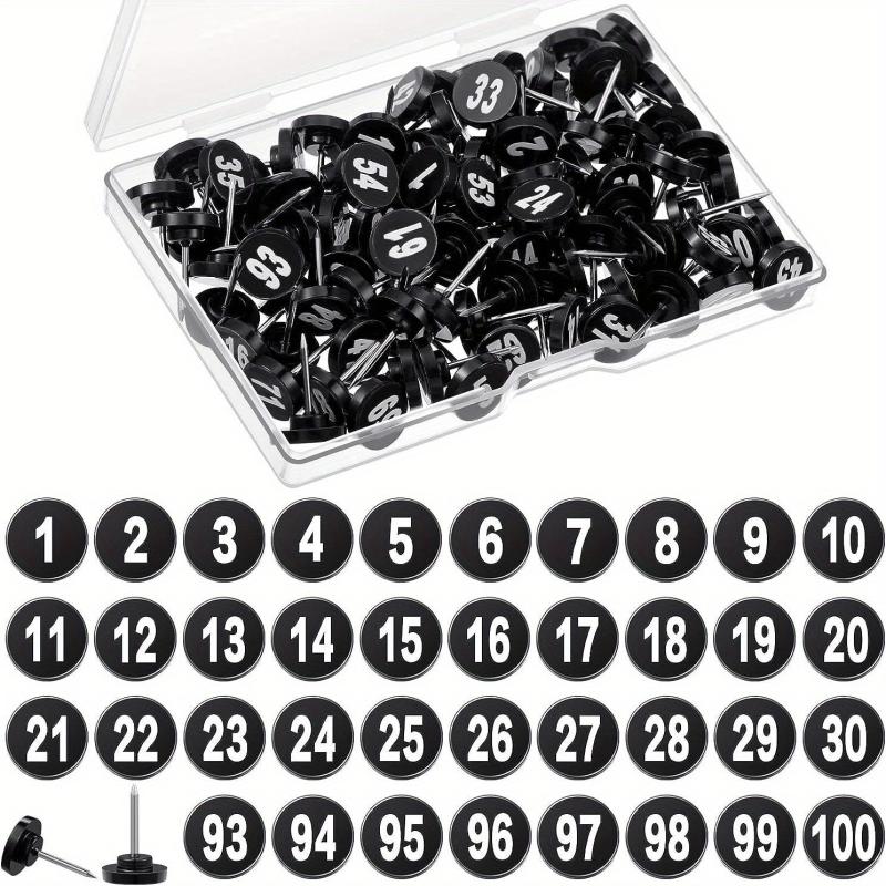 100 Numbered Push Pin Tacks Sequential Pins With Numbers For Maps Presentations