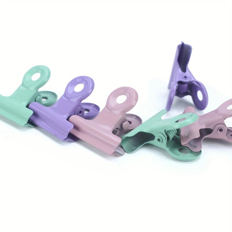 8pcs Macaron Mini Metal Hinge Clip Paper Clamps