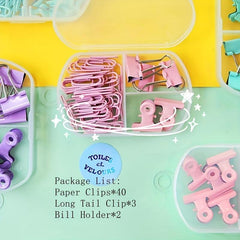 45pcs Multifunctional Pushpins Paper Clips Stationery Set