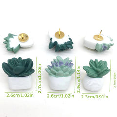 9pcs Creative Succulent Cactus Pushpin Thumbtack