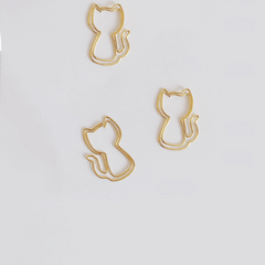 10pcs Cat Paper Clips Metal Paperclip On Book Stationery Supplies