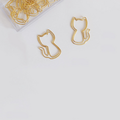 10pcs Cat Paper Clips Metal Paperclip On Book Stationery Supplies