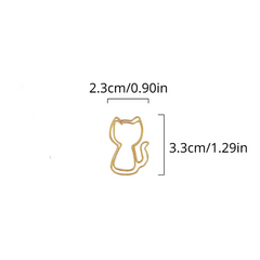 10pcs Cat Paper Clips Metal Paperclip On Book Stationery Supplies