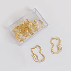 10pcs Cat Paper Clips Metal Paperclip On Book Stationery Supplies