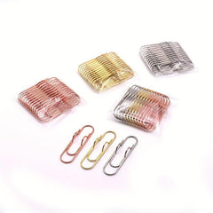 12pcs Metal Paper Clip Pen Plug Accessories Golden Pen Clip