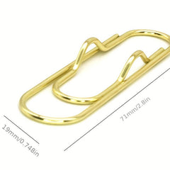 12pcs Metal Paper Clip Pen Plug Accessories Golden Pen Clip