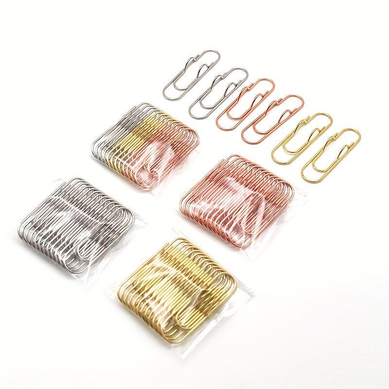 12pcs Metal Paper Clip Pen Plug Accessories Golden Pen Clip