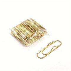 12pcs Metal Paper Clip Pen Plug Accessories Golden Pen Clip