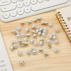 30pcs Flower Shaped Pearl Push Pins for Cork Board