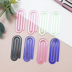 10pcs Transparent Plastic Paper Clip File Bookmark File Sorting Plastic Clip