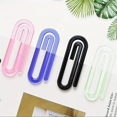 10pcs Transparent Plastic Paper Clip File Bookmark File Sorting Plastic Clip