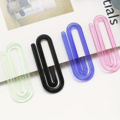 10pcs Transparent Plastic Paper Clip File Bookmark File Sorting Plastic Clip