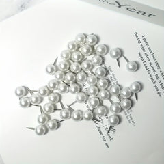 50pcs Pearl Push Pins Plastic Round Head Thumb Tacks for Bulletin Board