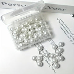 50pcs Pearl Push Pins Plastic Round Head Thumb Tacks for Bulletin Board