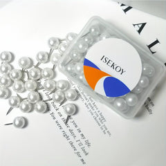 50pcs Pearl Push Pins Plastic Round Head Thumb Tacks for Bulletin Board