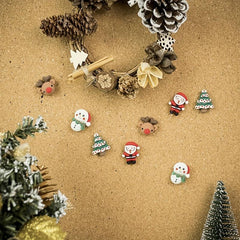 10pcs Cartoon Christmas Push Pins Santa Claus Christmas Tree Elk Photo Wall Deco