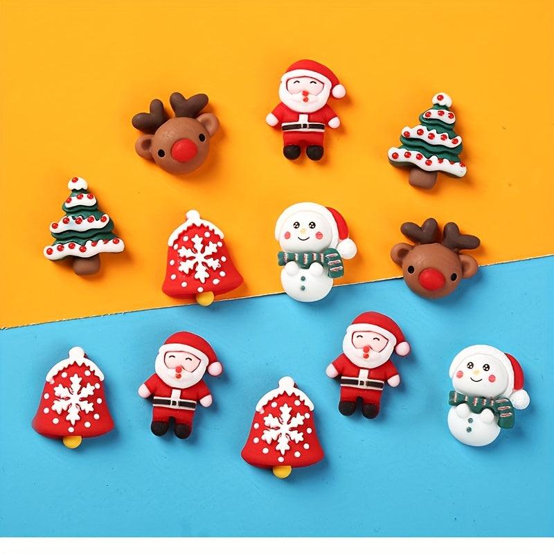 10pcs Cartoon Christmas Push Pins Santa Claus Christmas Tree Elk Photo Wall Deco