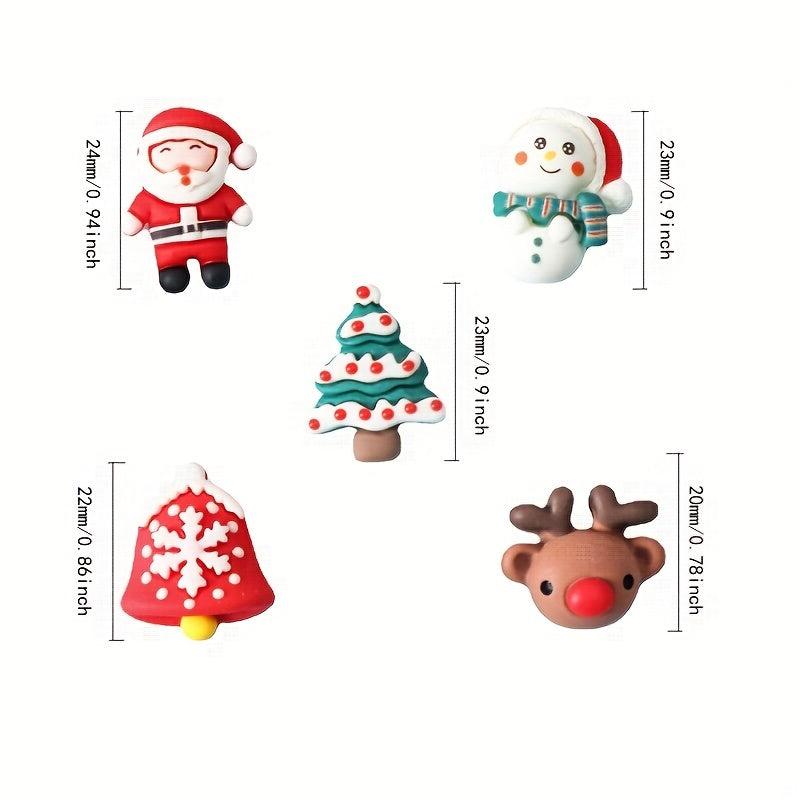 10pcs Cartoon Christmas Push Pins Santa Claus Christmas Tree Elk Photo Wall Deco