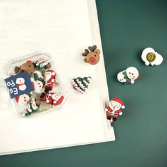 10pcs Cartoon Christmas Push Pins Santa Claus Christmas Tree Elk Photo Wall Deco