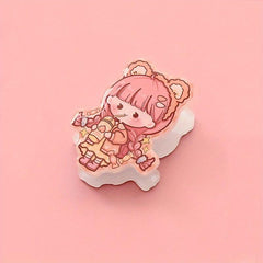 Cartoon Acrylic Small Clip Stationery Clip Test Paper Clip File Storage Clip