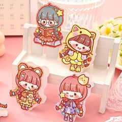 Cartoon Acrylic Small Clip Stationery Clip Test Paper Clip File Storage Clip