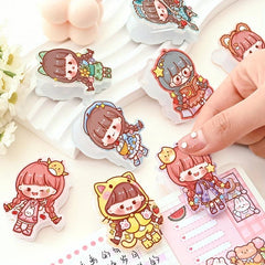 Cartoon Acrylic Small Clip Stationery Clip Test Paper Clip File Storage Clip