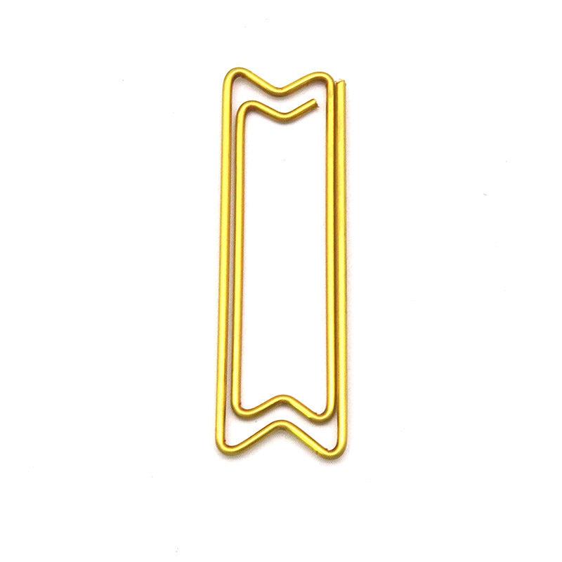 20pcs Golden Geometric Arrow Shaped Paper Clip