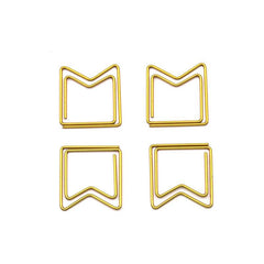 20pcs Golden Geometric Arrow Shaped Paper Clip