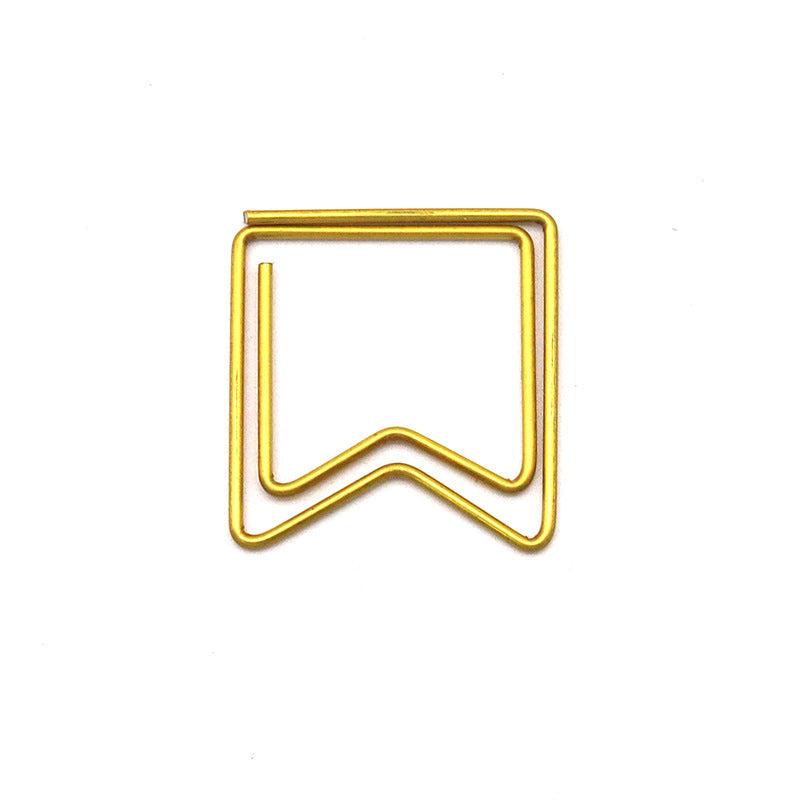 20pcs Golden Geometric Arrow Shaped Paper Clip