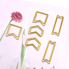 20pcs Golden Geometric Arrow Shaped Paper Clip