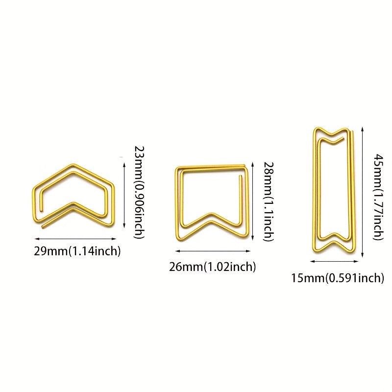 20pcs Golden Geometric Arrow Shaped Paper Clip