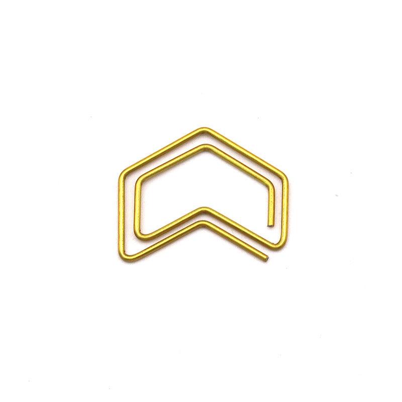 20pcs Golden Geometric Arrow Shaped Paper Clip