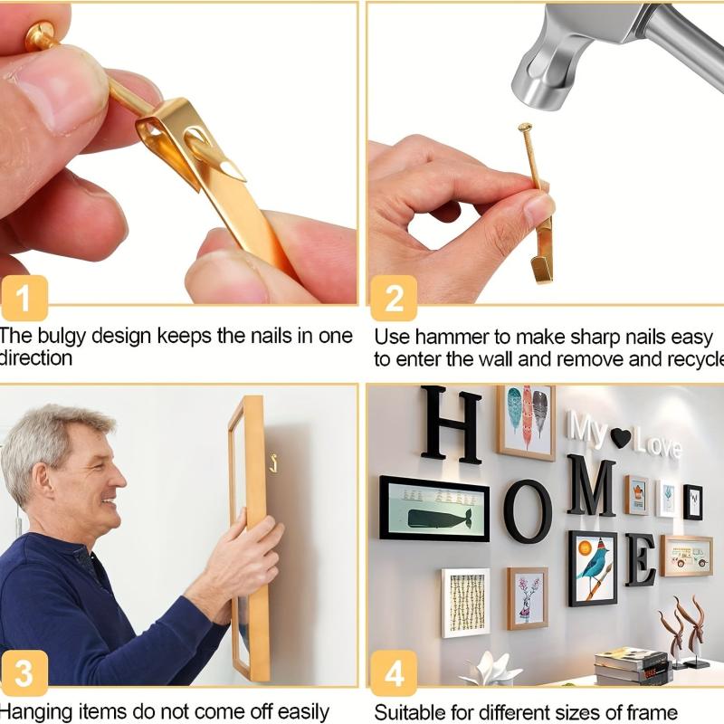 50pcs Picture Hangers Professional Hooks Kit Support Up To 13 61KG