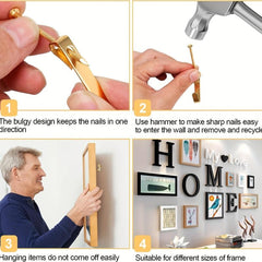 50pcs Picture Hangers Professional Hooks Kit Support Up To 13 61KG