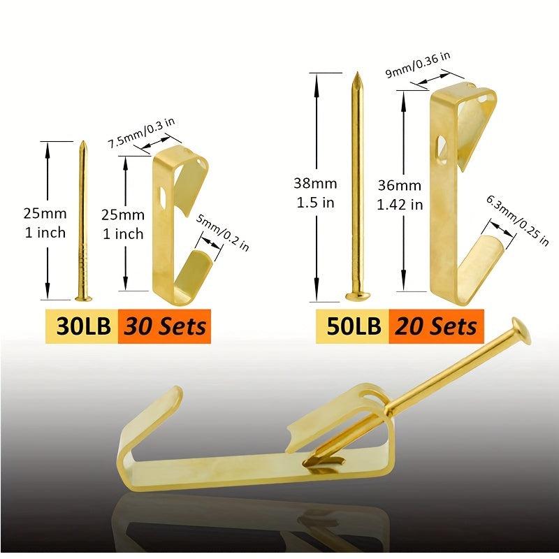 50pcs Picture Hangers Professional Hooks Kit Support Up To 13 61KG