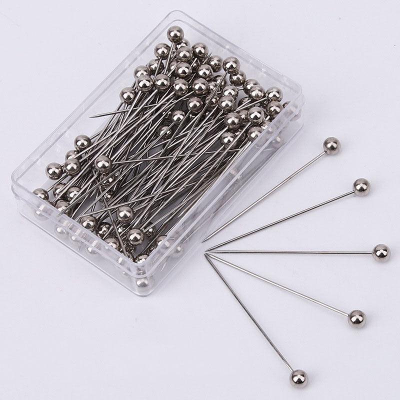 100pcs Pearl Ceramic Pin Stainless Steel Pin Positioning Pin Head Bead Pin