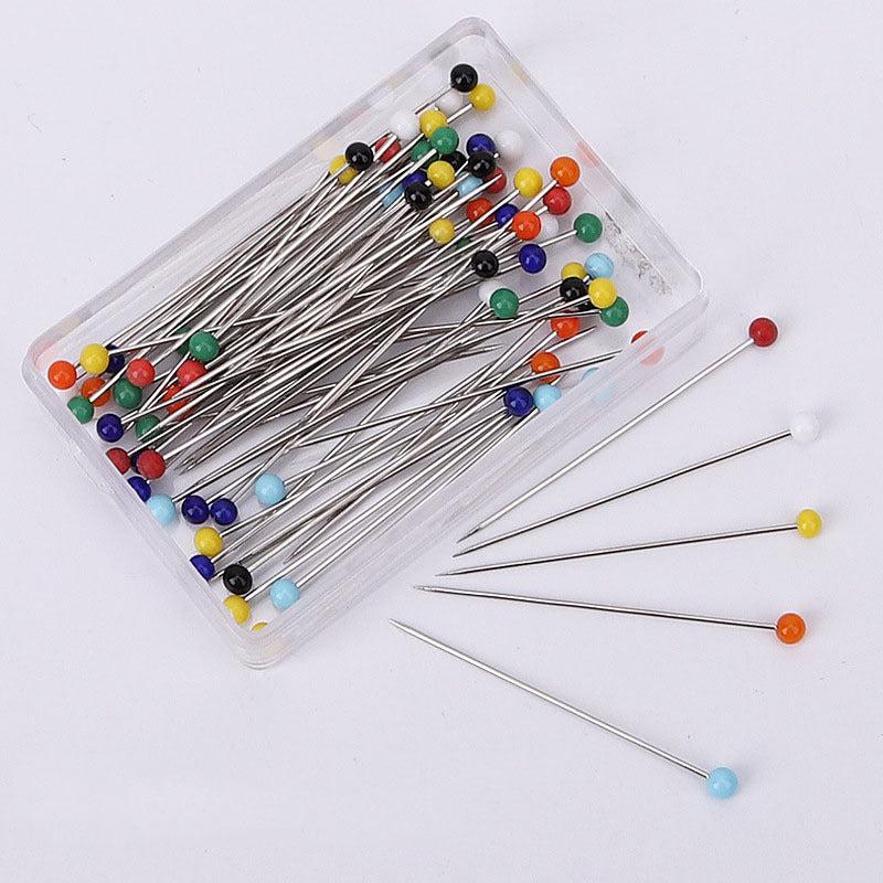 100pcs Pearl Ceramic Pin Stainless Steel Pin Positioning Pin Head Bead Pin