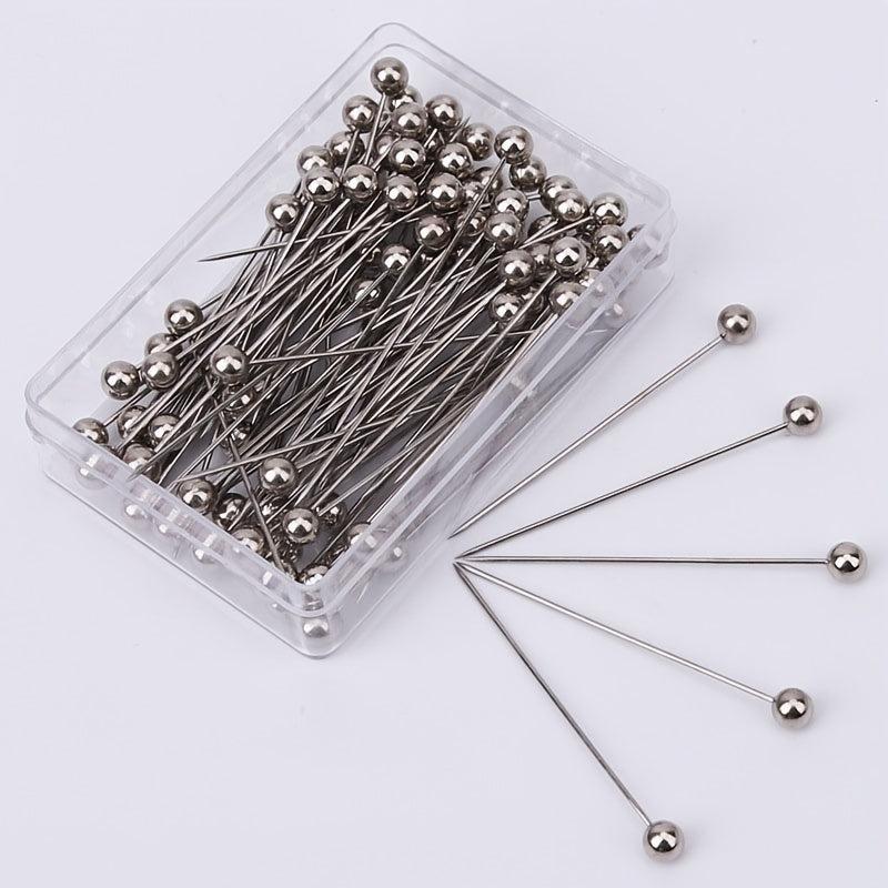 100pcs Pearl Ceramic Pin Stainless Steel Pin Positioning Pin Head Bead Pin