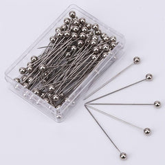 100pcs Pearl Ceramic Pin Stainless Steel Pin Positioning Pin Head Bead Pin