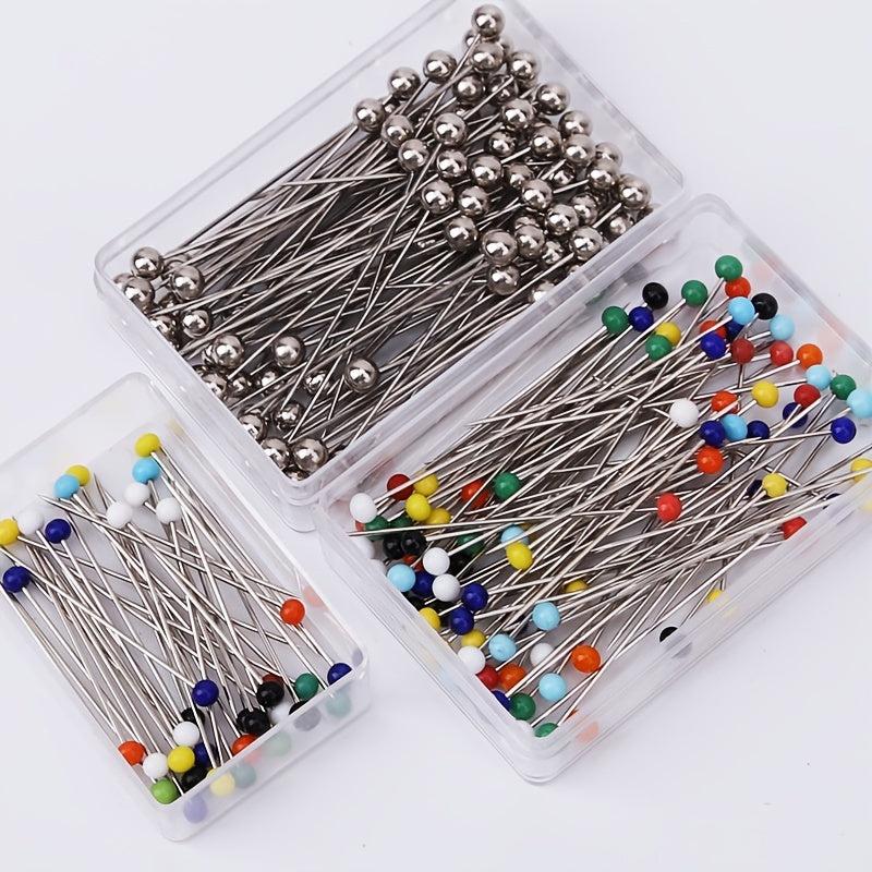 100pcs Pearl Ceramic Pin Stainless Steel Pin Positioning Pin Head Bead Pin