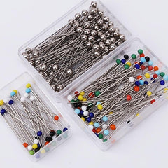100pcs Pearl Ceramic Pin Stainless Steel Pin Positioning Pin Head Bead Pin