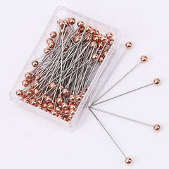 100pcs Pearl Ceramic Pin Stainless Steel Pin Positioning Pin Head Bead Pin