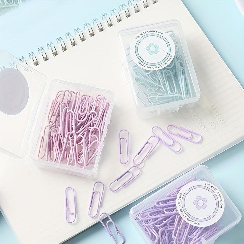 50pcs Macarons Paper Clips in Boxed Metal Paper Clips