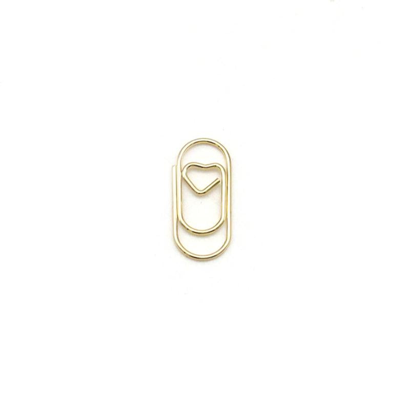 10pcs Heart Shape Metal Paper Clips 20mm Anti-rust Paper Clip
