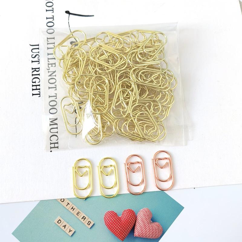 10pcs Heart Shape Metal Paper Clips 20mm Anti-rust Paper Clip