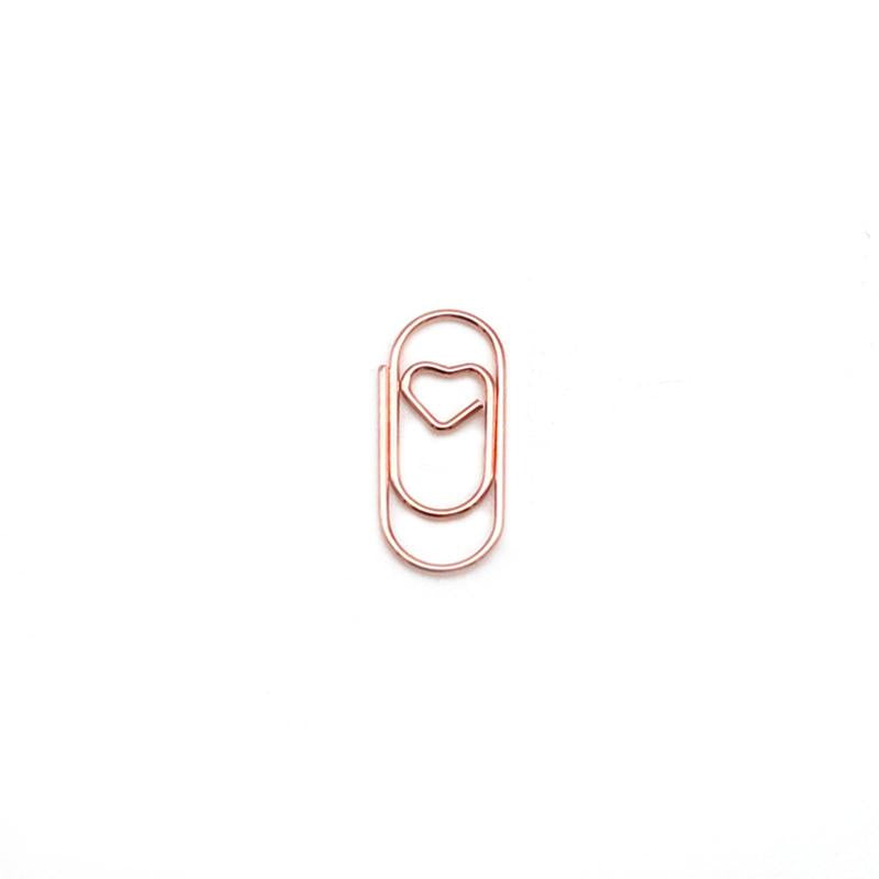 10pcs Heart Shape Metal Paper Clips 20mm Anti-rust Paper Clip