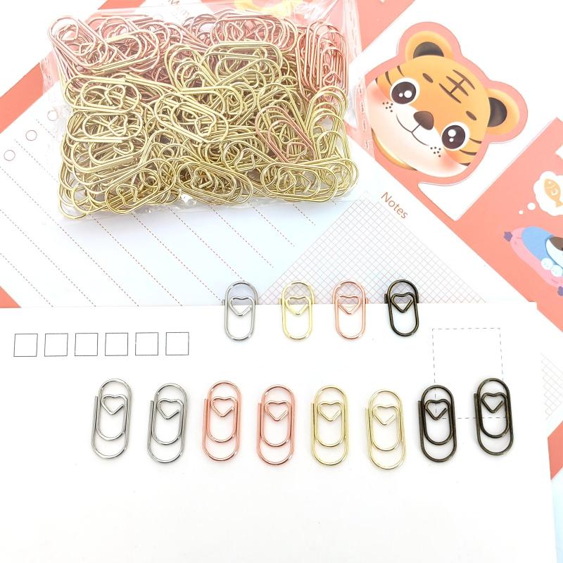10pcs Heart Shape Metal Paper Clips 20mm Anti-rust Paper Clip